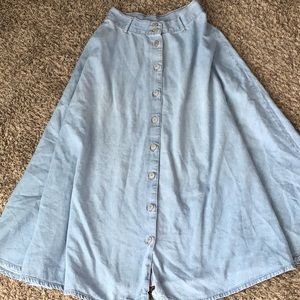 Long denim skirt